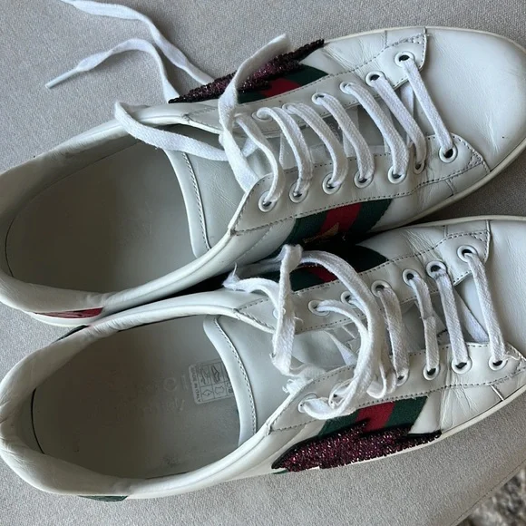 Gucci lightning bolt sneakers men 8 and 9.5-10 women - Picture 6 of 7